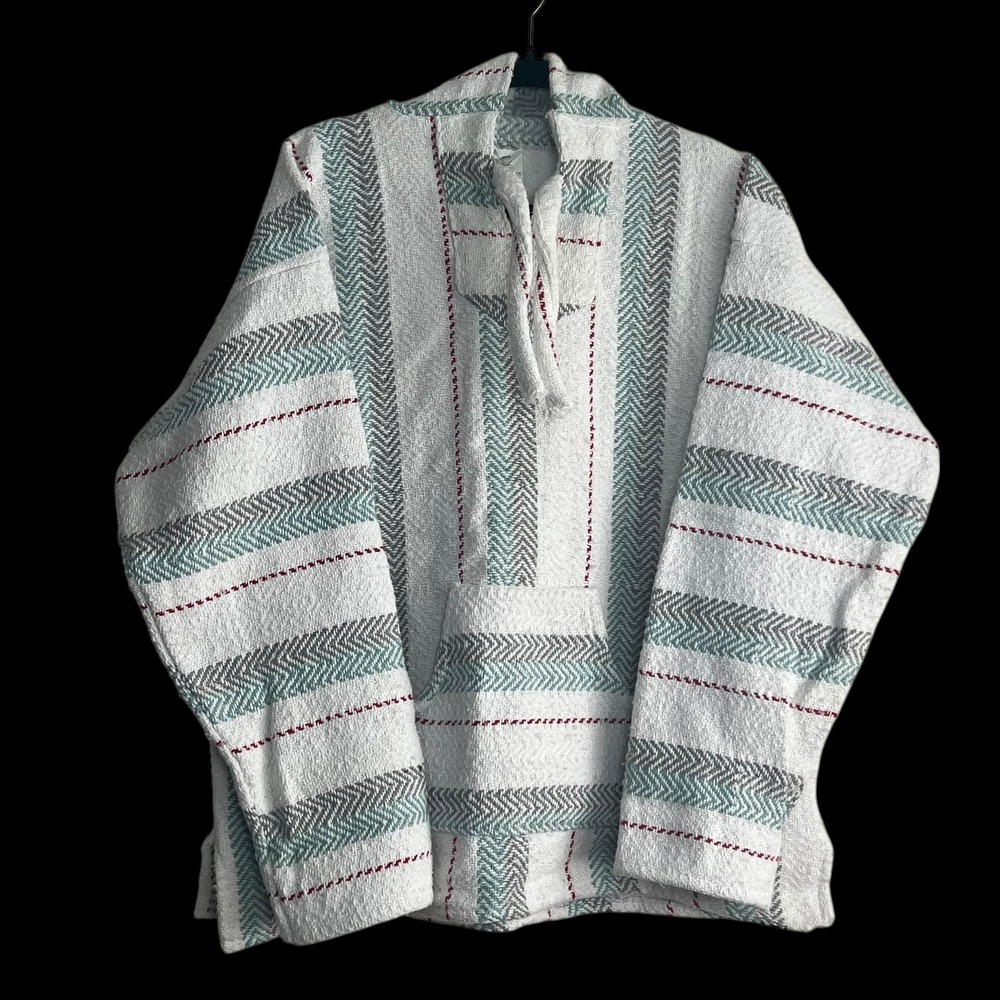 Baja Sol Textiles Adult‎ XL Pullover Hoodie Baja Mexican Poncho Multicolor